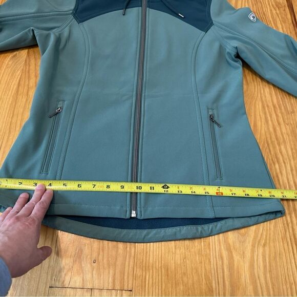 KUHL Frost Softshell Hoody Stretch Jacket Rain Coat Teal Green Women’s SMALL - Picture 7 of 13
